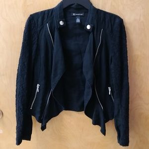 INC International Concepts Black Lace Moto Jacket